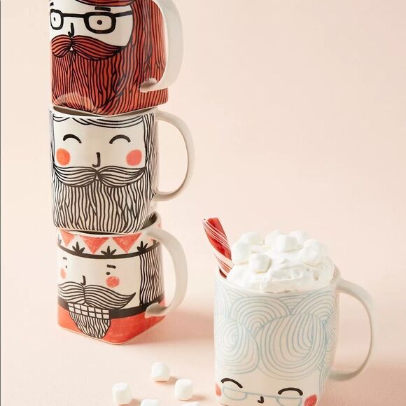 ANTHROPOLOGIE Friendly Face Santa Mug KraftyK - Picture 7 of 7